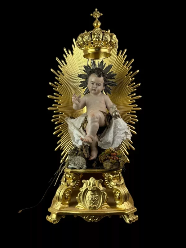 Bambino Gesù 32cm Tempietto Corona - immagine 4