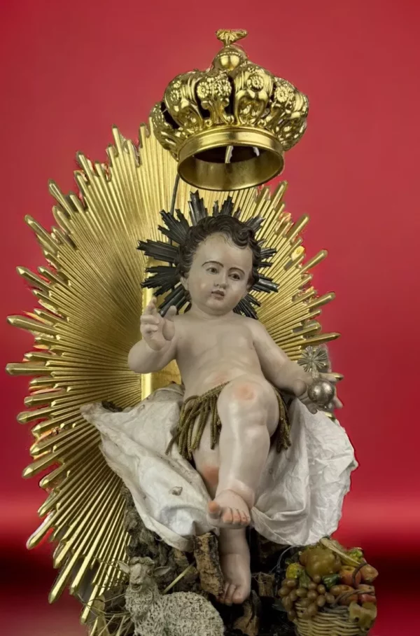 Bambino Gesù 32cm Tempietto Corona - immagine 3