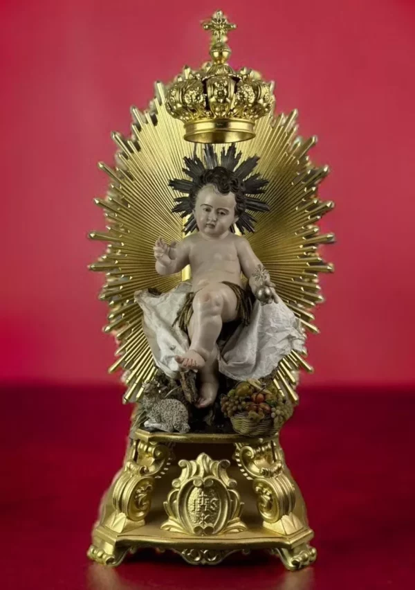 Bambino Gesù 32cm Tempietto Corona - immagine 2