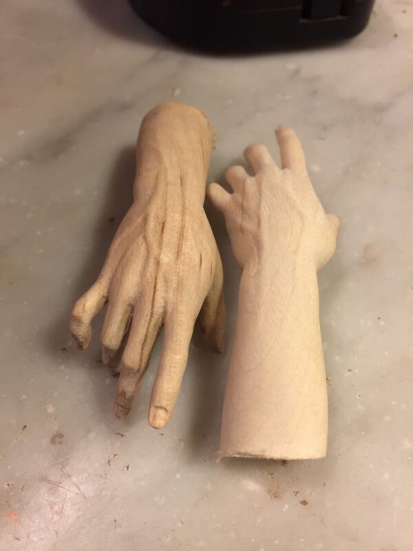 Mani legno uomo 4 cm palmo dita - immagine 6