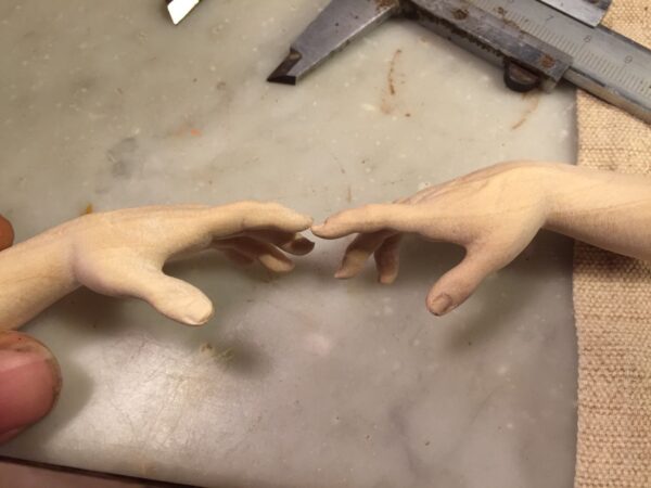 Mani legno uomo 4 cm palmo dita - immagine 7