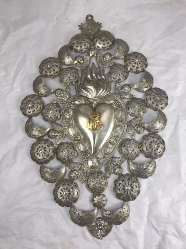 Ex Voto Cuore Sacro 40 Cm Cesellato - immagine 2