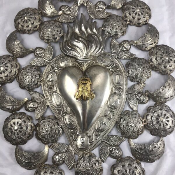 Ex Voto Cuore Sacro 40 Cm Cesellato - immagine 3
