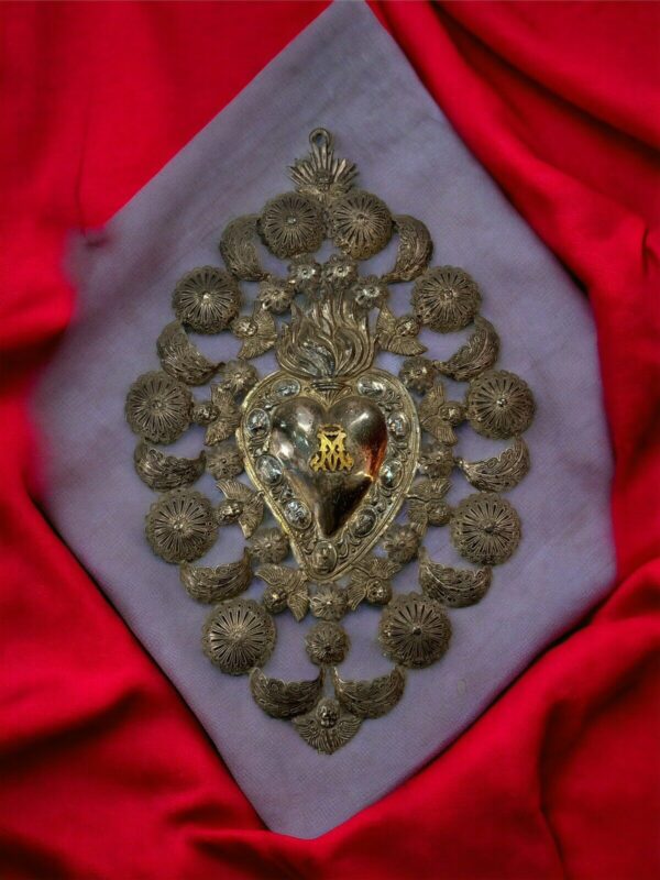 Ex Voto Cuore Sacro 40 Cm Cesellato - immagine 7