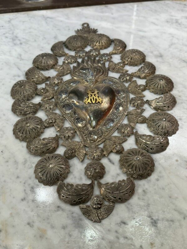 Ex Voto Cuore Sacro 40 Cm Cesellato - immagine 5