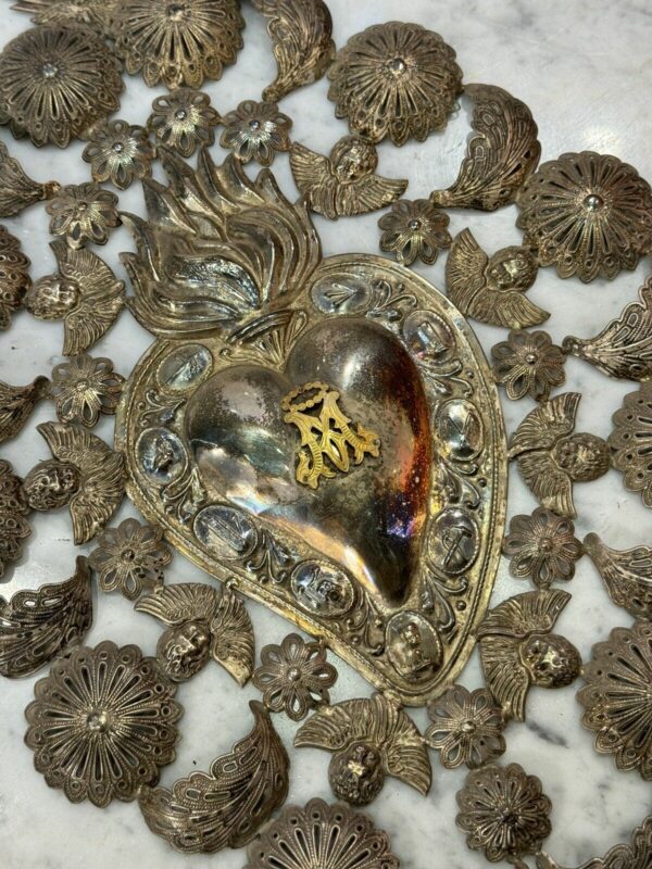 Ex Voto Cuore Sacro 40 Cm Cesellato - immagine 4