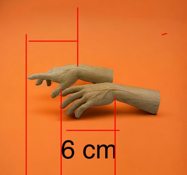 Coppia di mani per Uomo legno Palmo dita 6 cm - immagine 4