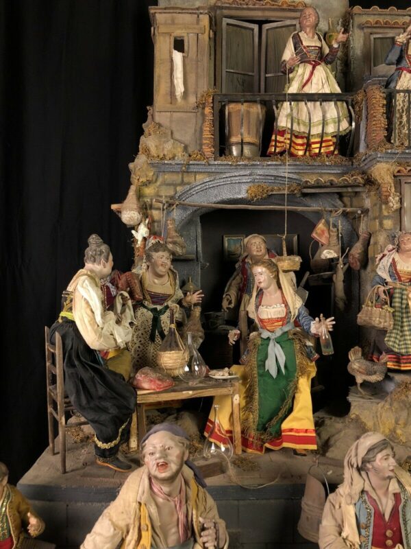 Casa scena osteria presepe Napoleano krippen crechè Neapolitan 130x74x140cm - immagine 2