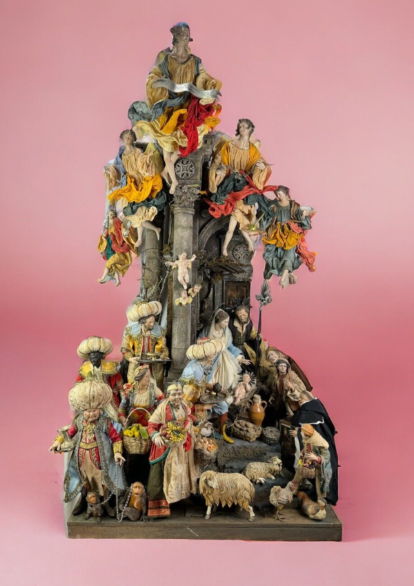 Tempio presepe Napoletano 52 x 70 x 116 cm 
