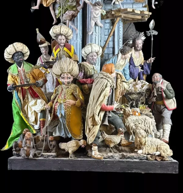 Scoglio tempio presepe completo 73 cm x 64 cm P 140 - immagine 3