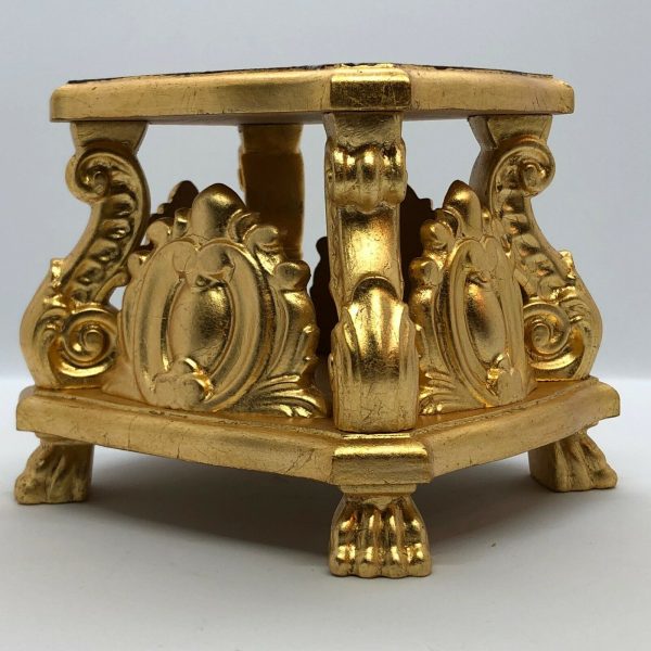 Base Processionale Legno Foglia Oro porporina Madonna Santo Intaglio 11,5x 9,5 - immagine 3