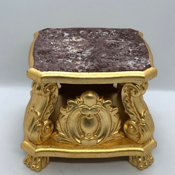 Base Processionale Legno Foglia Oro porporina Madonna Santo Intaglio 11,5x 9,5 - immagine 2