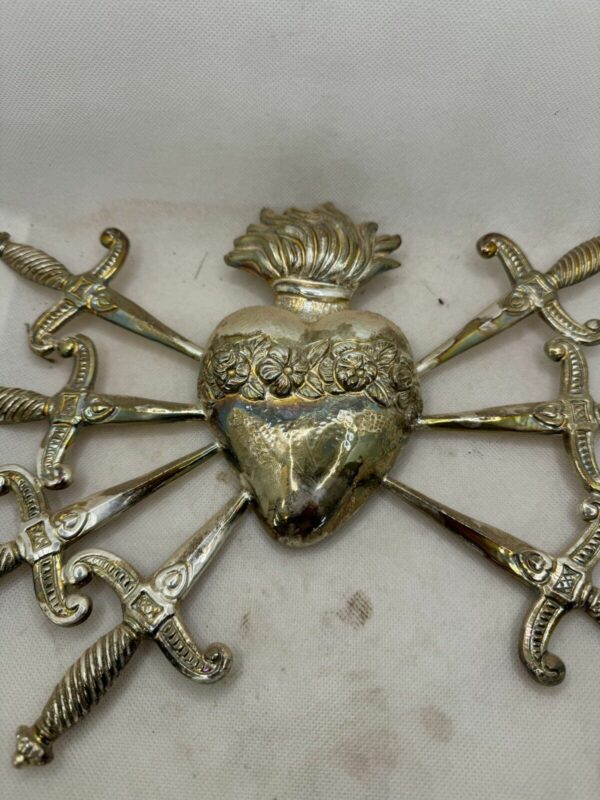 Cuore sette dolori Spadni per statua Addolorata 31x23 cm - immagine 6