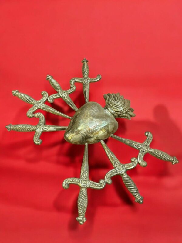 Cuore liscio sette dolori Spadni per statua Addolorata 31x23 - immagine 3