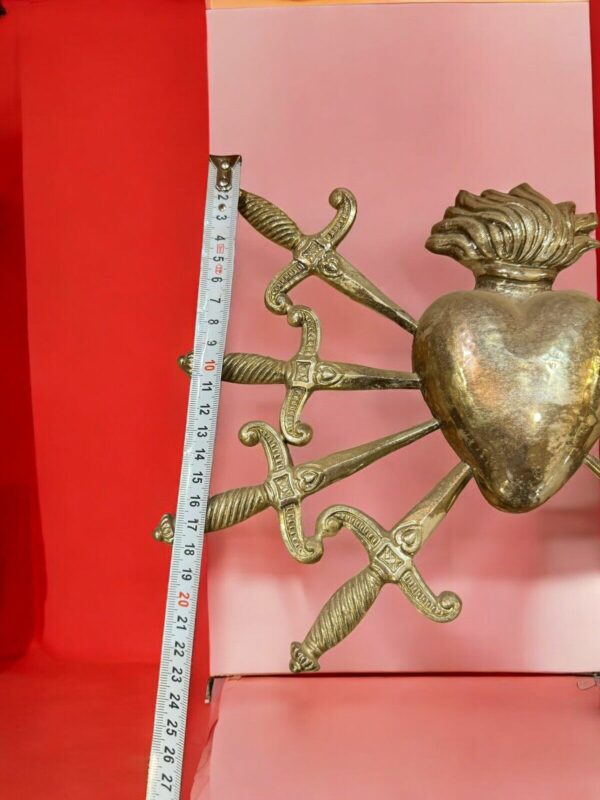Cuore liscio sette dolori Spadni per statua Addolorata 31x23 - immagine 4