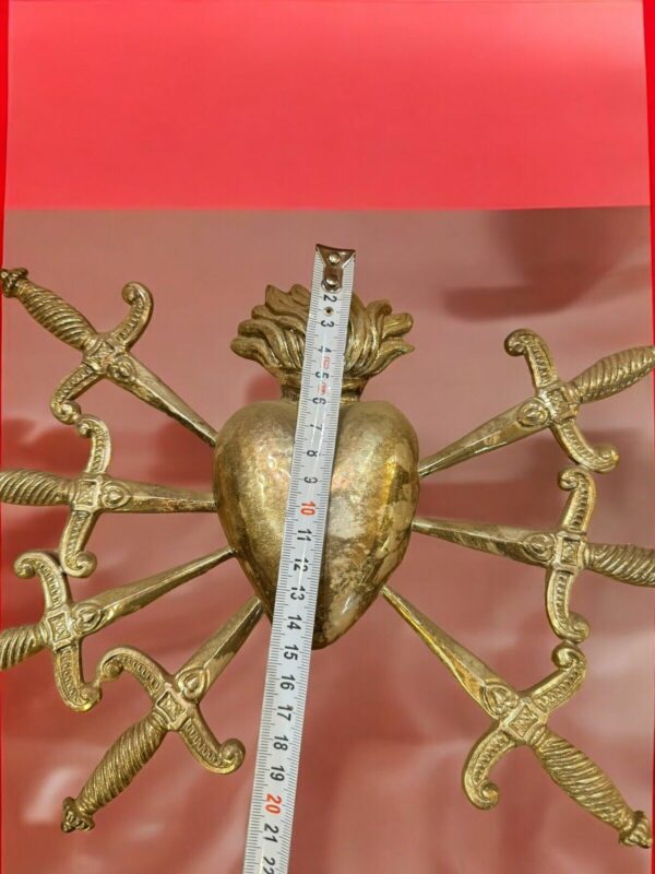 Cuore liscio sette dolori Spadni per statua Addolorata 31x23 - immagine 5
