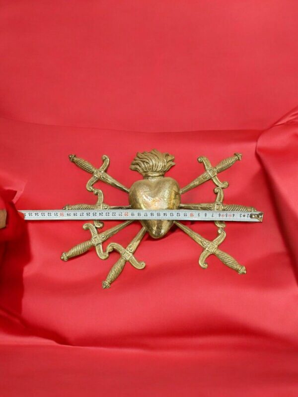 Cuore liscio sette dolori Spadni per statua Addolorata 31x23 - immagine 6