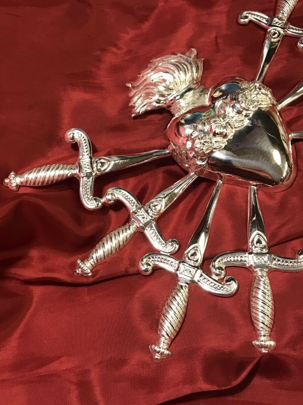 Cuore sette dolori Spadni per statua Addolorata 31x23 cm - immagine 8