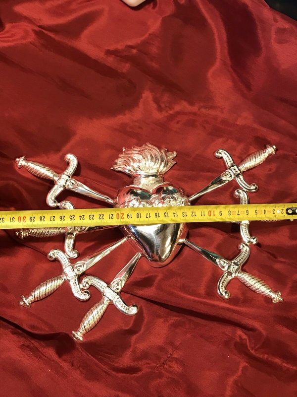 Cuore sette dolori Spadni per statua Addolorata 31x23 cm - immagine 7