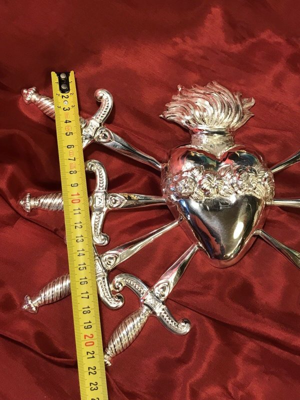 Cuore sette dolori Spadni per statua Addolorata 31x23 cm - immagine 5
