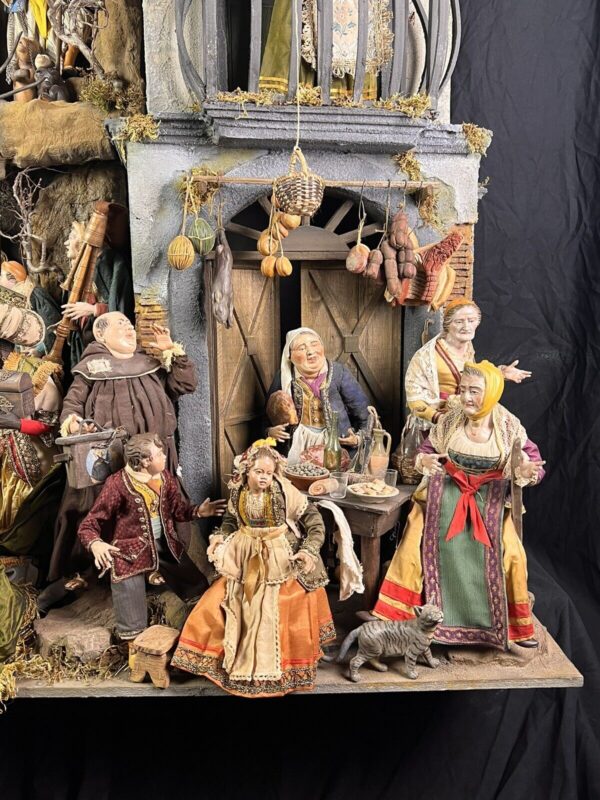 Presepe Napoletano completo casa osteria Nativita' - immagine 4
