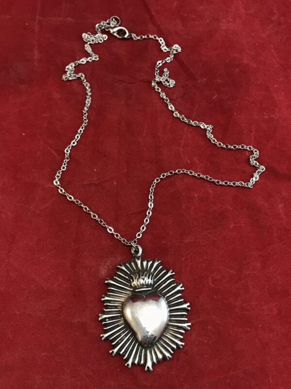 4,2x4,5cm sacro cuore collana pendolo Vintage ex voto - immagine 3