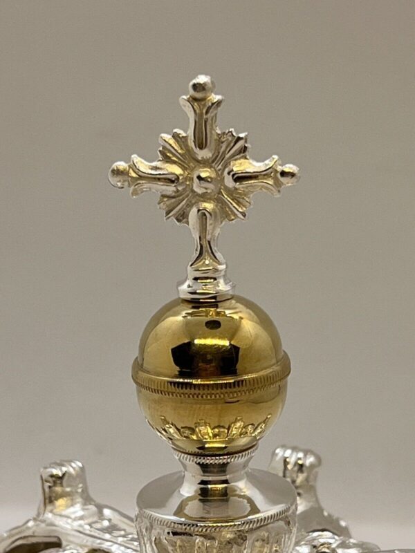 Corona imperiale ottone Madonna rosario Maria statua 5,2 Cm Per Statua Sacra - immagine 4