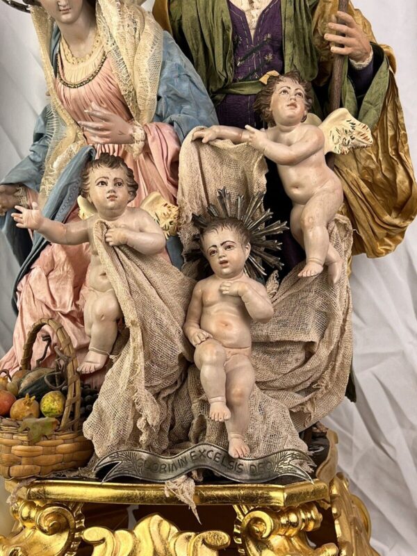 Presepe Napoletano completo scena arte presepiale osteria 50x37x120cm - immagine 5