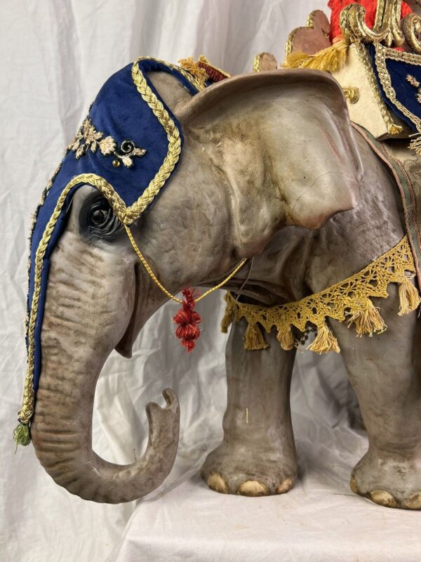 Elefante animale da presepe Napoletano corteo orientali legno 35x50 Cm - immagine 4