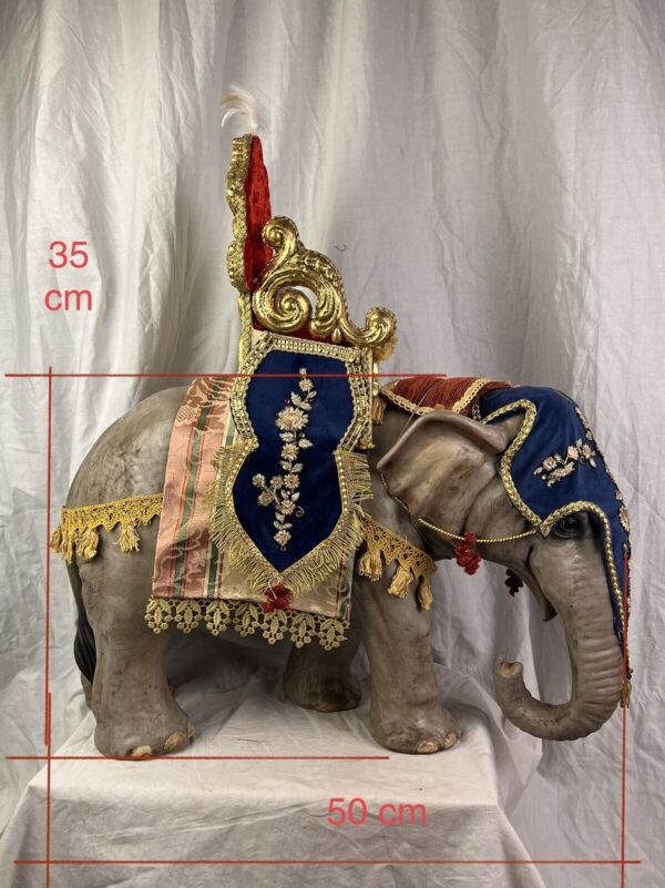 Elefante animale da presepe Napoletano corteo orientali legno 35x50 Cm - immagine 3