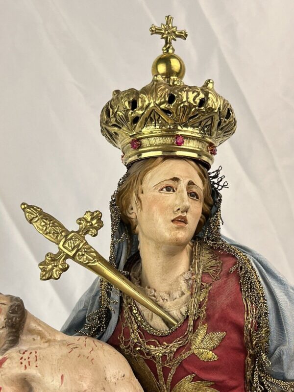 Pietà Madonna Addolorata Cristo Morto 23x23x56 Cm ihs piĕtas -atis - immagine 2