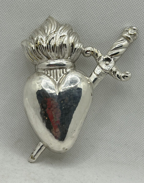 Cuore con Pugnale per Statua Madonna Addolorata 10x10 cm colore oro