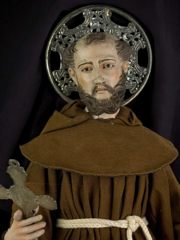 Statua San Francesco D’Assisi 55 Cm Santo Vestito - immagine 2