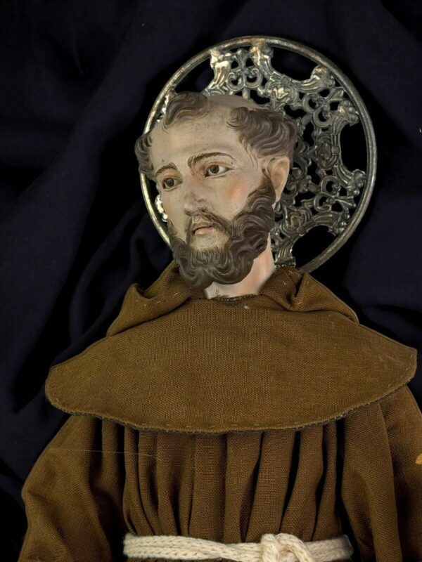 Statua San Francesco D’Assisi 55 Cm Santo Vestito - immagine 4