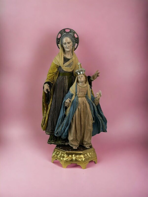 San Anna Maria Bambina alle paludi Madonna statua Vestita devozionale 57 cm