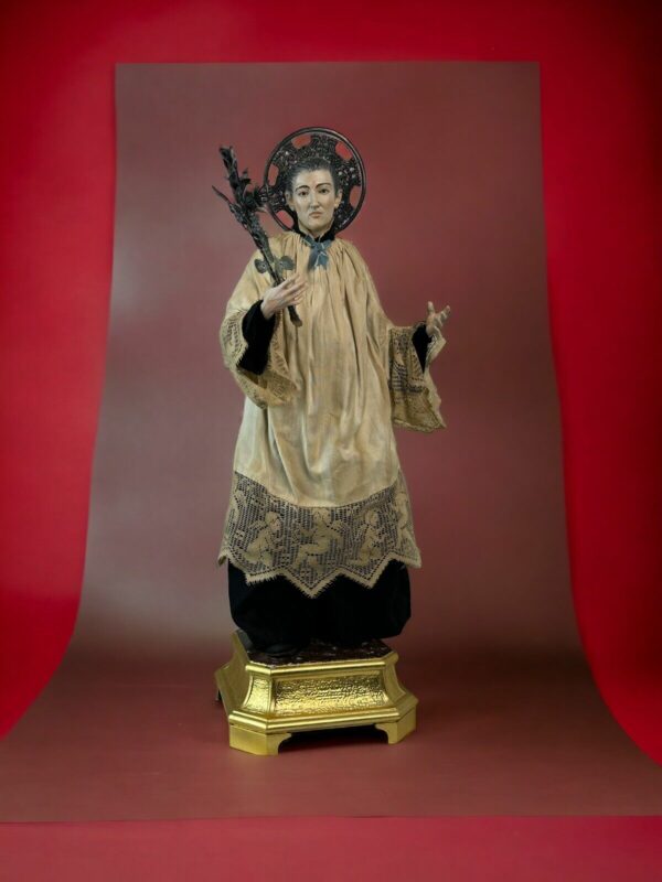 San Luigi Gonzaga 56 cm Santo Statua Sacra Vestita Arte devozione