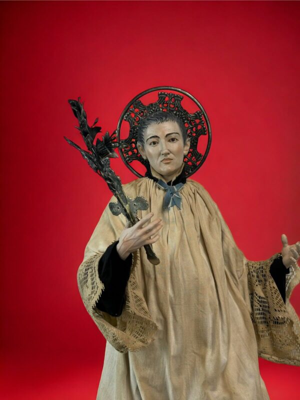 San Luigi Gonzaga 56 cm Santo Statua Sacra Vestita Arte devozione - immagine 3