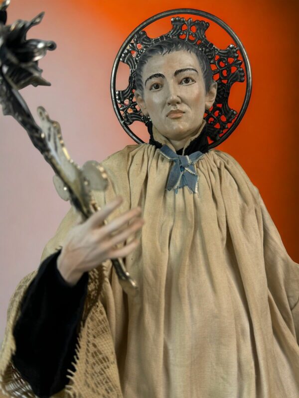 San Luigi Gonzaga 56 cm Santo Statua Sacra Vestita Arte devozione - immagine 2