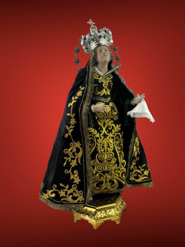 Madonna Addolorata  65 cm statua Vestita devozionale
