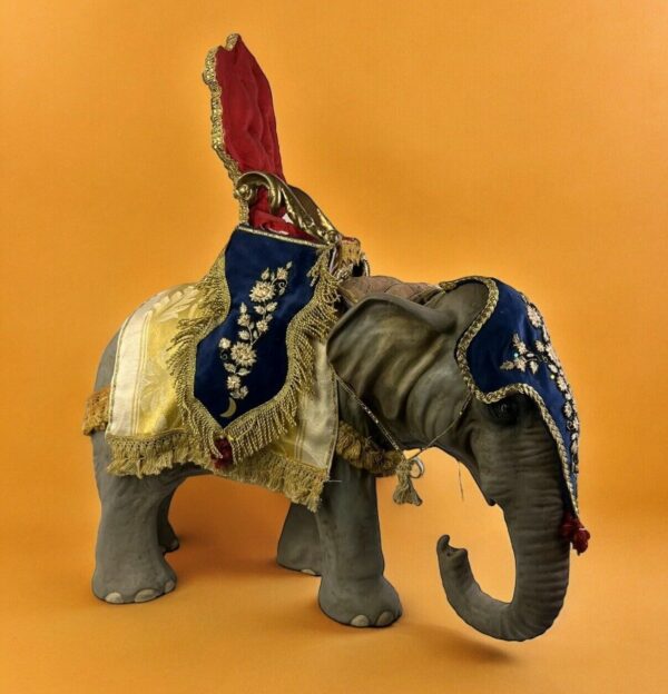 Elefante animale da presepe Napoletano corteo orientali legno 38x57 Cm