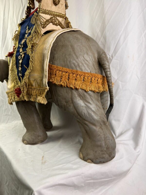 Elefante animale da presepe Napoletano corteo orientali legno 38x57 Cm - immagine 3