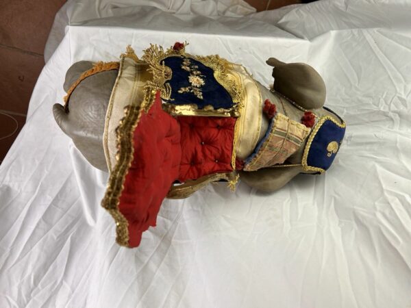Elefante animale da presepe Napoletano corteo orientali legno 38x57 Cm - immagine 2