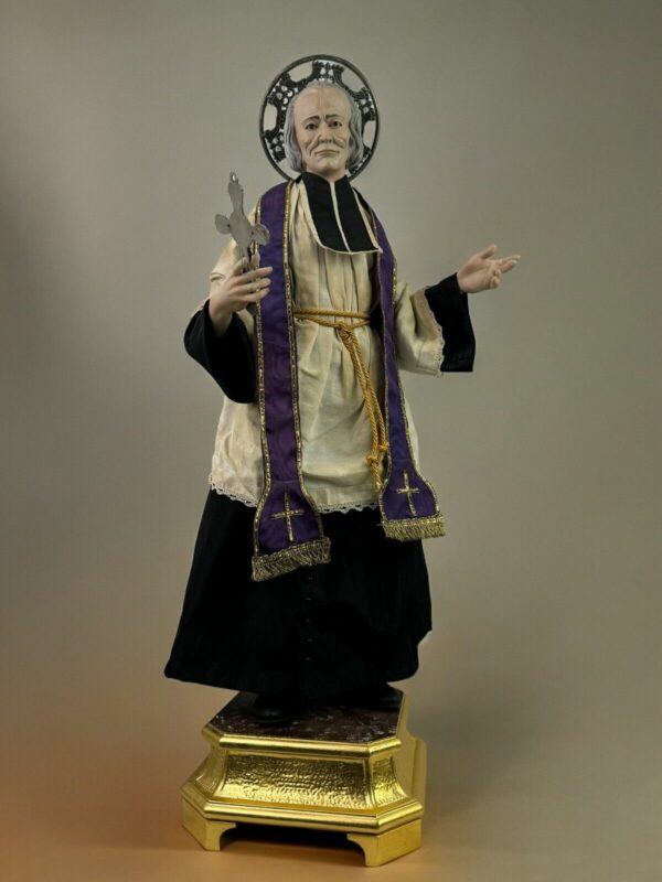 Curato d'Ars S.Giovanni Maria Vianney statua vestita 58 cm