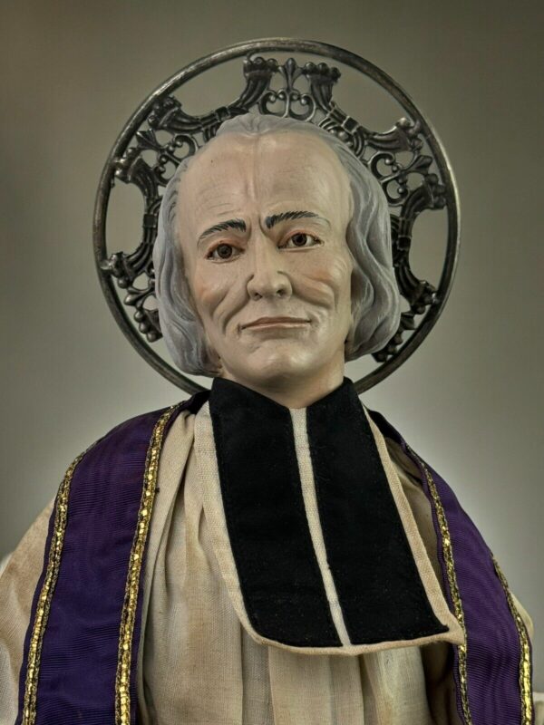 Curato d'Ars S.Giovanni Maria Vianney statua vestita 58 cm - immagine 3