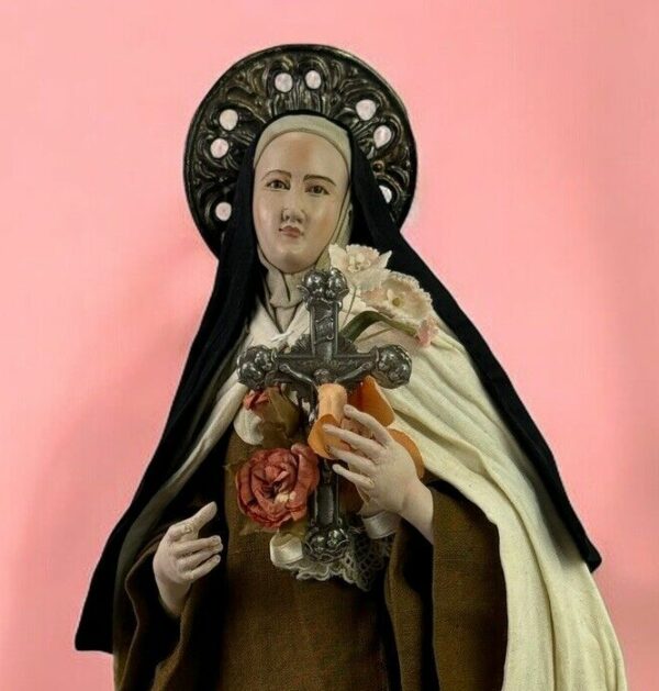 Santa Teresa di Lisieux 45 cm statua Vestita devozionale Francia