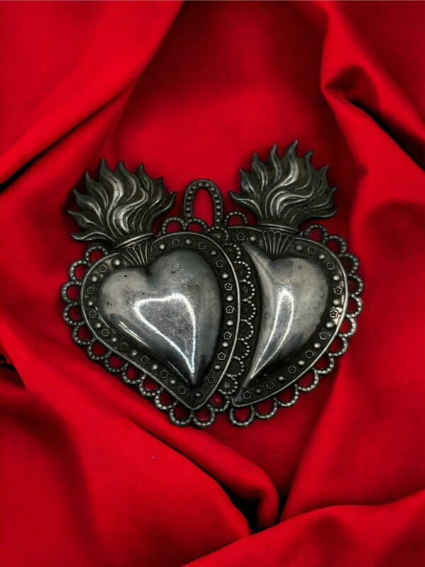 Sacro cuore doppio  7,5x7,5cm - immagine 2