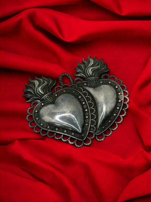 Sacro cuore doppio  7,5x7,5cm - immagine 3