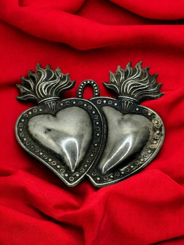 Sacro cuore doppio  6,5x6,5cm - immagine 2