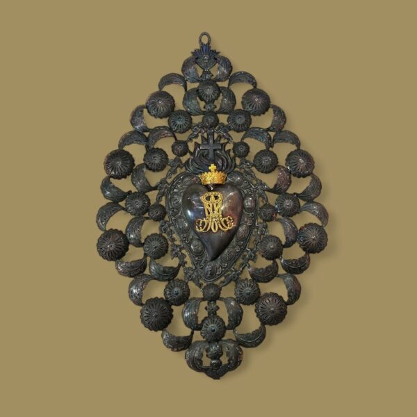 Ex voto cuore sacro puttini Pgr 50 cm