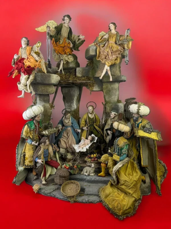 Tempio presepe Napoletano scena della natività' 70x44x90 cm - immagine 2